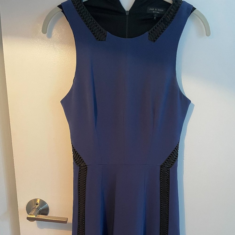 Rag and Bone A-Line Dress with Braided Leather Details - Size 0